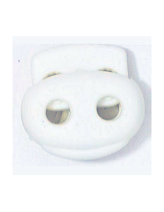 Fjäderstopp Två Hål 18mm Vit